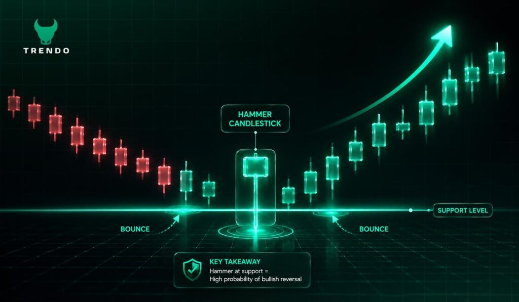 Hammer Candlestick + Support & Resistance